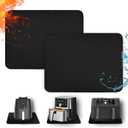 Heat Resistant Mats for Countertop - Firproof 16x24 in Heat Resistant Mats for Air Fryer - Kitchen Countertop Protector for Air Fryer, Coffee Maker, Stand Mixer, Toaster, Oven 2PCS - Black