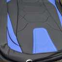OASIS AUTO Custom Fit Seat Covers Compatible with Jeep Wrangler JL Unlimited (2018-2026) 4-Door, Waterproof Faux Leather, Fits Rubicon Sahara Sport (Black&Blue)