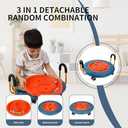 3-In-1 Balance Scooter Board for KidsPlastic Wobble Balance Board Rocker Maze with Handles, 5 Balls, Toddler Wobble Disk for Sensory Training, Physical Therapy (Blue)