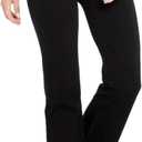 Houmous Women's Cotton Bootcut Pants Inner Pocket(Tall-35 Inseam-Black, Large)