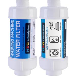H&G Lifestyles Inline Sediment Anti-Scale Filter, Water Hose Filter, Reduce Water Hardness,with 3/4" GHT Prevents Scale Build Up On Washing Machine Water Heater Patio Swamp Cooler and Plant 2 Packs