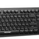 TECKNET Wired Keyboard,Silent USB Keyboard for Office,Spill-Resistant,Slim Full-Size Membrane Layout,Plug and Play for PC/Laptop/Mac-No Backlit