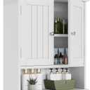 Smuxee White Bathroom Cabinet Wall Mounted, Small Bathroom Medicine Cabinet with 2 Door Adjustable Shelves, Bathroom Wall Cabinet Over Toilet for Laundry Room Kitchen