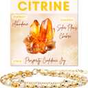 Farfume Crystal Bracelet Beaded Bracelets 4mm Natural Stone Beads Gemstone Handmade Jewelry Valentine's Day Gifts (Citrine-Joy)