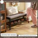 Shoe Bench Entryway Bamboo 2-Tier Shoe Rack with Cushion Padded Seat Shoe Bench Organizer Stable for Entry, Hallway, Living Room, Bedroom, Closet (39.4 * 11.4 * 16.5IN, Black-Gray)