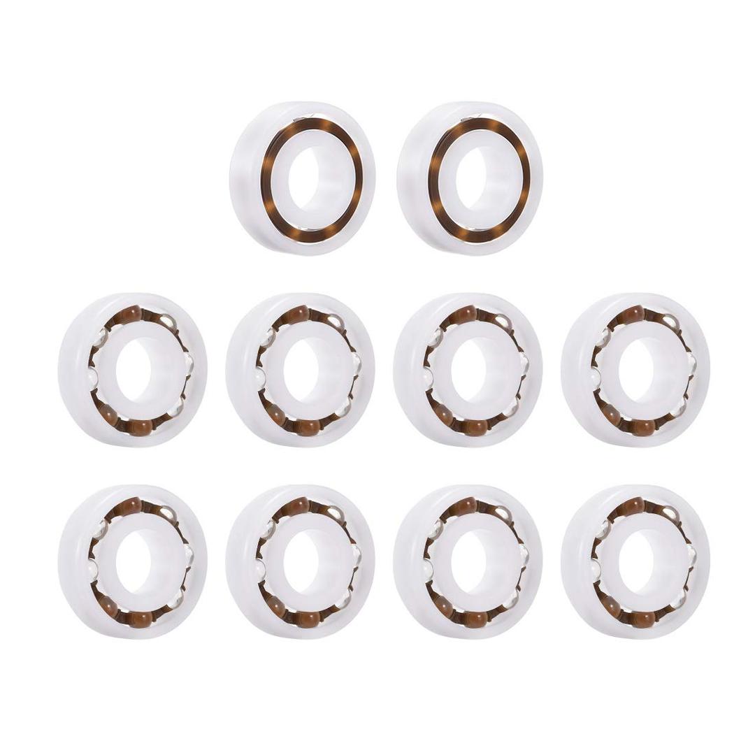 uxcell 6001 Plastic Bearings 12x28x8mm Glass Ball Nylon Cage 10pcs