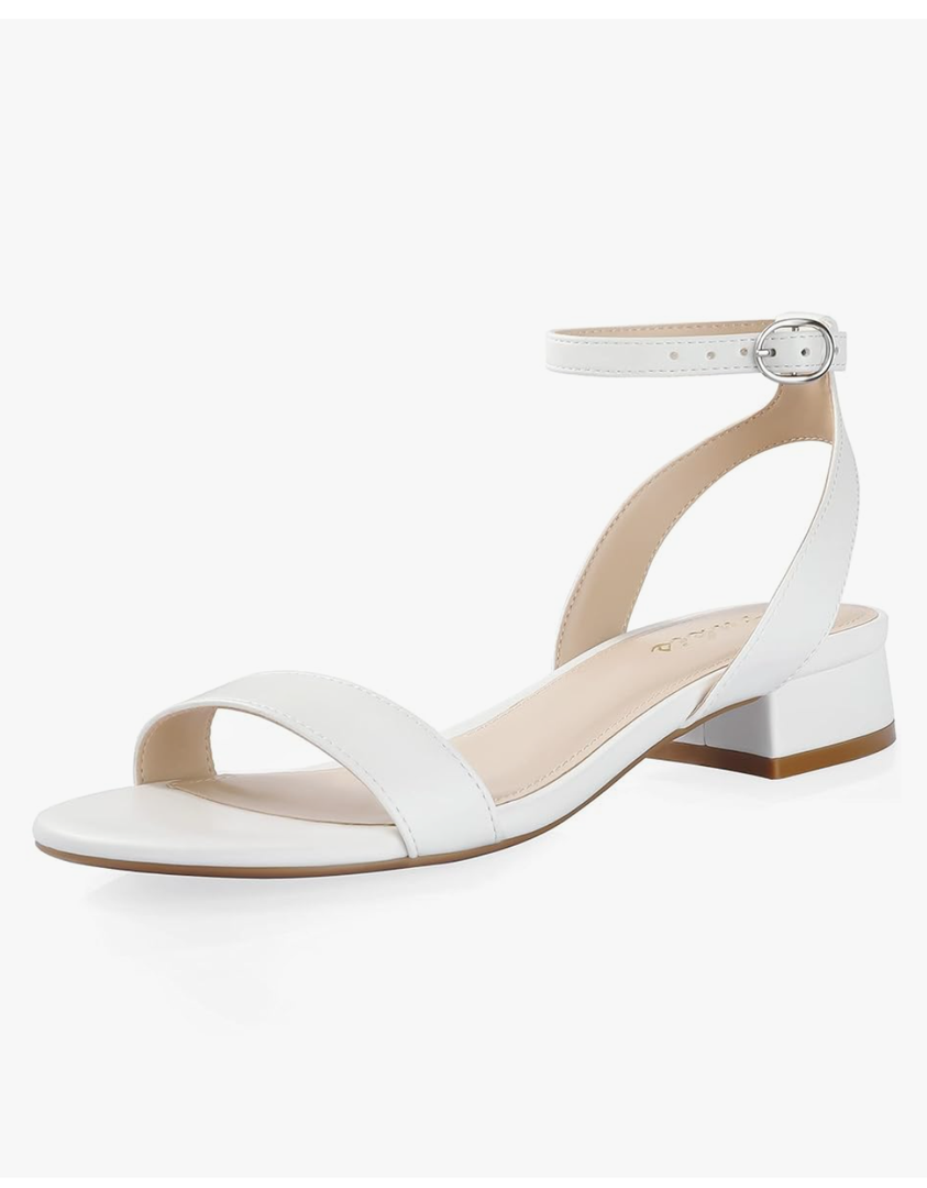 Ankis Black Nude White Red Women Sandals Comfortable Walking Strappy Open Toe Sandals for Women Dressy Summer 1 Inch Low block Heel Flat Adjustable Ankle Strap Wide, Size -7