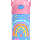 THERMOS FUNTAINER Water Bottle with Straw - 12 Ounce - Kids Stainless Steel Vacuum Insulated Water Bottle with Lid, Rainbow Dreams