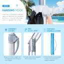 Tempera Heavy Duty High Wind Beach Umbrella with Sand Anchor & Carry Bag | Patio Outdoor Umbrella with Aluminum Frame and Push Button Tilt, Ideal for Travel Garden Lawn, UPF 60+