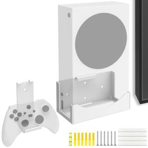Wall Mount Holder Compatible for Xbox Series S, Wall Mount Stand Kit for XSS System, Wall Shelf Bracket Compatible for Xbox Series S, The XSS Game Console and Accessories on Wall Near or Behind TV Left/Right