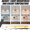 WWahuayuan 42 Inch Retractable Invisible Ceiling Fan with Light and Bluetooth Speaker, Modern Bluetooth Fan Chandelier with Remote Control 3 Color Change 36W LED