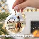 3 x Just A Girl Horse Lovers Ornament 2025 - Animal Lover Gifts for Girls, Teens, Friends, Horse Gifts for Women, Ceramic Ornaments for Christmas Tree Decorations, for Farmhouse Decor