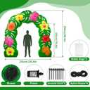 Soulchen 8.2 ft Tropical Hawaiian Inflatable Arch Summer Luau Party Decoration Monstera Leaves Tropical Flowers Inflatable Archway Outdoor Large Hawaii Birthday Party Decor for Beach Luau Pool Patio