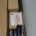 KAMANINA Black Curtain Rod 32 to 58 inch(2.6-4.8ft), 1 inch Adjustable Single Curtain Rods for Windows 28 to 48 inch, Decorative Drapery Rod with Twisted Cage Finials