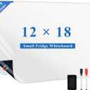 Magnetic Fridge White Board Paper, 12" x 18" Small Dry Erase Board Sheet for Organizer and Planner, Kitchen Refrigerator Whiteboard for Family to-do List, Includes Markers and Eraser