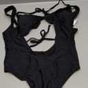 Viottiset Women's Halter 2 Piece Swimsuit Brazilian High Cut Bikini Set Sexy Push Up, Size L