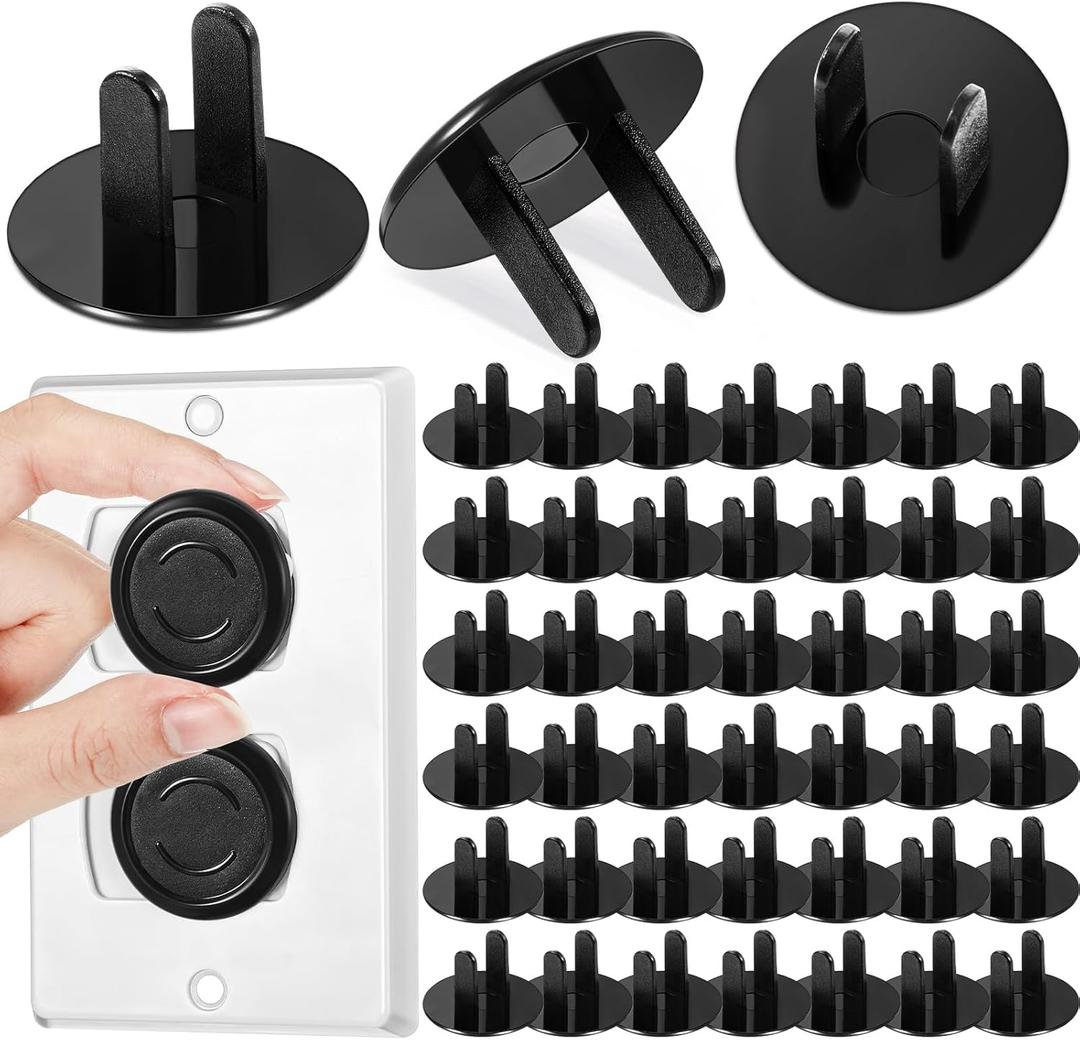 Thyle 200 Pcs Outlet Covers Bulk Child Baby Proofing Plug Covers for Electrical Outlets Easy Install Socket Sturdy Safe Secure Baby Proofing Kit for Home Office Bulk(Black)