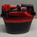 Broom with Dustpan Combo Set 54" Long Handle Adjustable Length Stainless Steel Broomstick Standing Dust Pan and Broom Set for Office Home Kitchen Lobby Floor Cleaning (Red and Black)