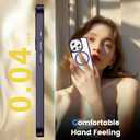 Temdan for iPhone 15 Pro Max Case Clear, [Compatible with Magsafe][Anti-Yellowing][Military-Grade Protection] Shockproof Slim Phone Case for iPhone 15 Pro Max-Purple