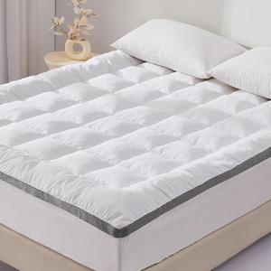 SAPHREAS Queen Size 3 Inch Memory Foam Mattress Topper with 8-20 inches Stretchable Pockets, with Breathable Air Mesh Sides Soft Pillow Top Mattress Pad for Back Pain Relief