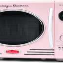 Nostalgia Retro Countertop Microwave Oven - Large 800-Watt - 0.9 cu ft - 12 Pre-Programmed Cooking Settings - Digital Clock - Kitchen Appliances - Pink