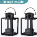 Nuptio Garden Lanterns for Candles 2 Pcs Vintage Style Hanging Small Lantern for Tealight Candle, Black Tea Light Holders for Indoor Outdoor Events Birthday Party Wedding