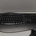 Wireless Keyboard and Mouse Combo, 2.4G Full Size Wave Keys Ergonomic Keyboard with Wrist Rest and 3-Level DPI Adjustable Wireless Ergonomic Mouse for Windows, Mac OS Desktop/Laptop/PC(Black)