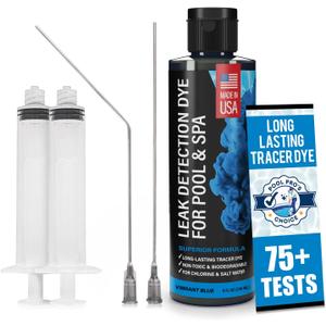 Pool Leak Detection Dye Kit - with 2 Precision Applicators - Made in USA - Superior Long Lasting Pool Dye Easily Locates Leaks - for All Pool, Spa, & Hot Tub Types - 8 OZ Vibrant Blue
