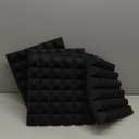 24+1 Pack Acoustic Foam Panels  12 x 12 x 2 High Density Sound Proof Foam Panels for Walls with Adhesive Stickers - Pyramid Design Sound Dampening Panels for Studio & Home