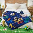 Soccer Party 2026 Throw Blanket, Game Day Football Celebration Blanket, Soft Flannel Sports Party Decor for Couch Bed, Fun Gift for Men Women Kids