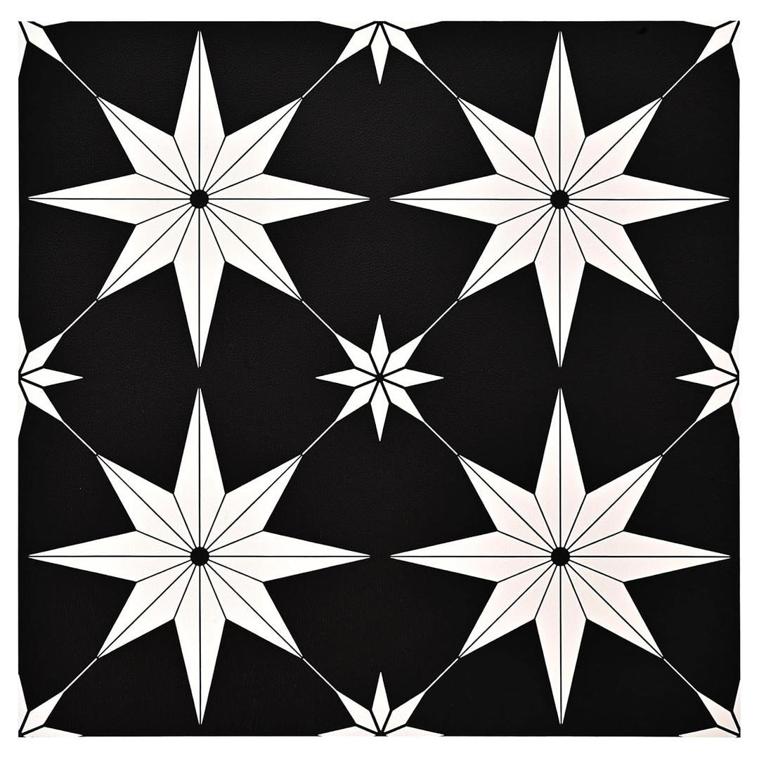 Peel and Stick Floor Tile, Waterproof Vinyl Flooring for Bathroom Kitchen Bedrooms Living Room Fireplace Stairs Wall RV (20, Black, 11.8" x 11.8")