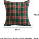 Softalker Christmas Pillow Cover 18x18 Set of 4 - Green Tartan Checkered Throw Pillow Cover, Farmhouse Buffalo Plaid Xmas Decorative Cushion Case for Couch Sofa, Christmas Holiday Decor