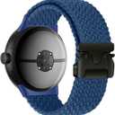 Yeahxing Band for Pixel Watch 4/3 45mm - Stretchy Nylon Braided Band for Google Pixel Watch 4 2025, Fit 6.8-10.2 inch Adjustable Wristband with Parachute Buckle for Men Women