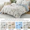 Zusbest Vintage Printed Duvet Cover Set Queen Size 100% Cotton Floral Bedding Wildflower Botanical Pattern Comforter Cover Brown Beige Reversible Bed Cover Crisp Soft All Season 3Pcs, Queen (Meadow Whispers)