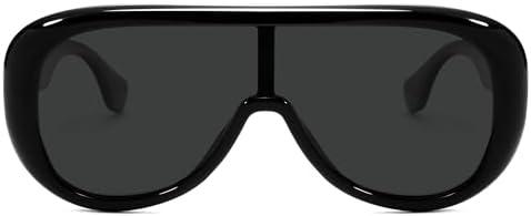 VANLINKER Oversized Aviator Square Sunglasses Womens Men Trendy One-Piece Polarized Lens Retro Futuristic Mask Shades VL9888