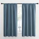 NICETOWN Window Curtains for Bedroom, Smoky Blue, 2 Panels, W42 x L48 -Inch, Home Decoration Thermal Insulated Rod Pocket Blackout Blinds & Drapes for Small Windows