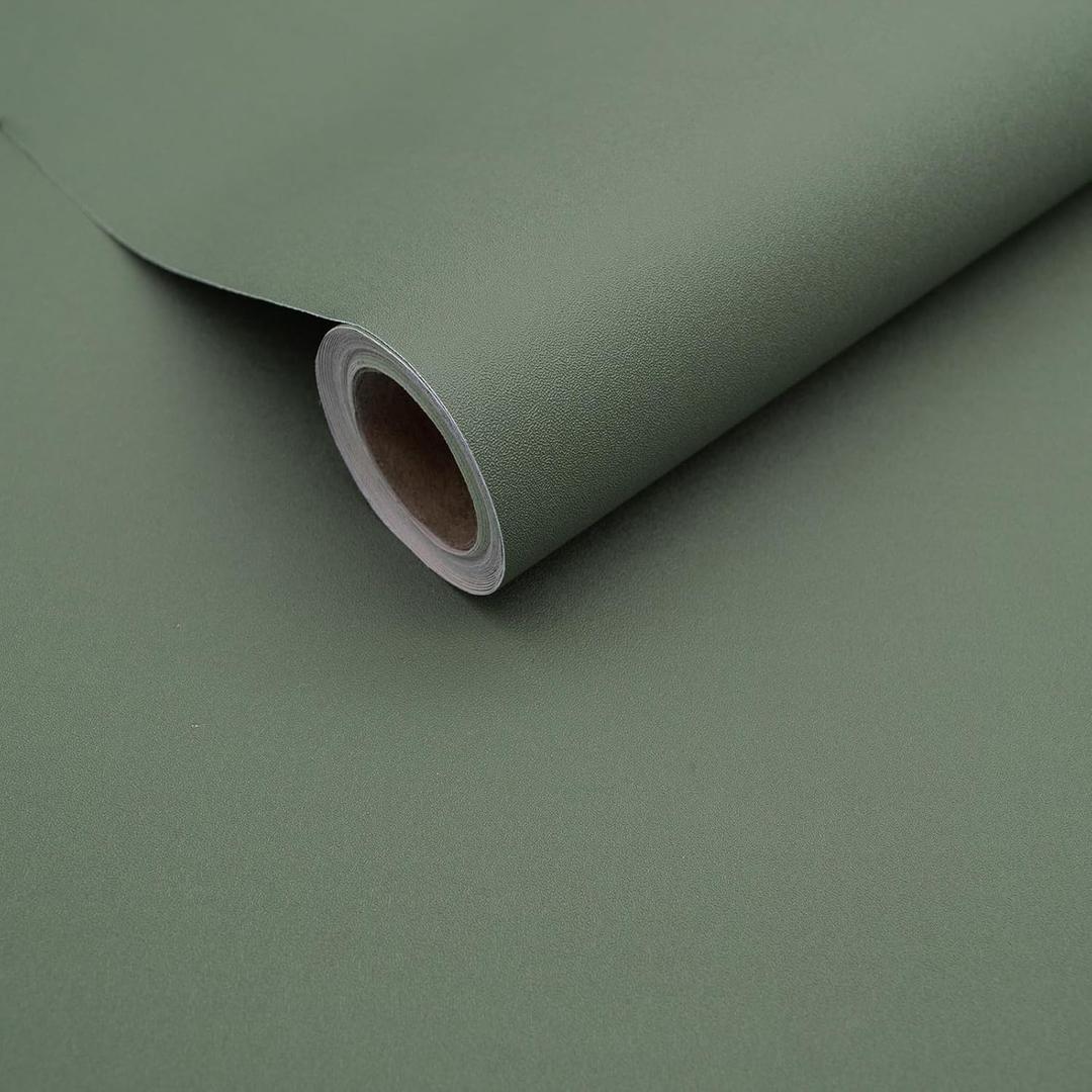 Yancorp 24"x120" Matte Sage Green Peel and Stick Wallpaper - Removable Contact Paper for Cabinets, Drawers and Walls