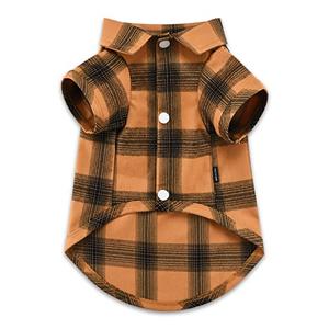 Koneseve Dog Shirt Plaid Dog Clothes for Small Dogs Boy Girl Cat Clothes Soft Puppy Outfit Adorable Pet T-Shirts Kitten Grid Costume Apparel Thanksgiving Christmas Clothing (Yellow; 2XL)