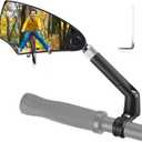 WEST BIKING Anti-Glare Handlebar Bike Mirror 1pcs, Left Side Bike Rear View Mirror With Retractable & 360  Adjustable Lens, Foldable Bicycle Mirror For 20-23mm Handlebar