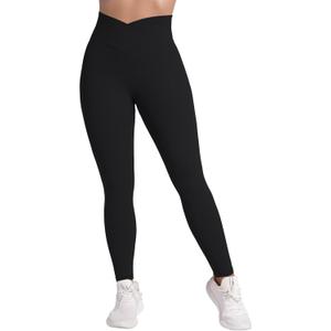 Sunzel Sunlissia Hidden Butt Lifting Scrunch Workout Leggings for Women Crossover High Waist Yoga Pants with Tummy Control (Black)