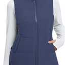 BALEAF Women's Running Puffer Vest Lightweight Winter Warm Vests Water Resistant Sleeveless Puffer Jackets (Blue, XS)