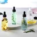 12 Pack, 2 oz Glass Eye Dropper Bottles w/ 3 Stainless Steel Funnels & 1 Long Pipette Dropper & 24 Labels - 60ml Clear Tincture Bottles for Essential Oils, Liquids - Leakproof Travel Essential Bottles