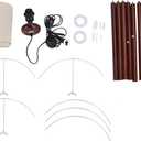 Wood Tripod Floor Lamp, Mid Century Modern Design with Flax Lampshade and Foot Pedal Switch, for Living Room Bedroom Home Office Dining Room (US Plug 110V)