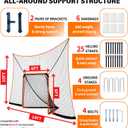 14x10FT Hockey Lacrosse Backstop Net with Extended Coverage