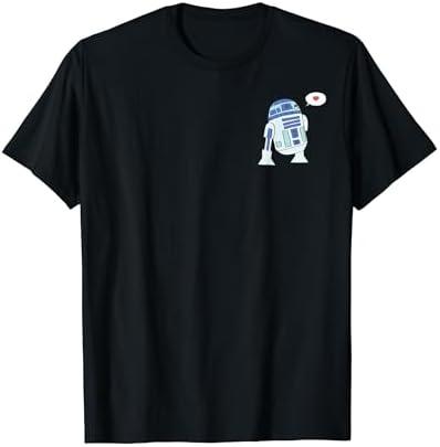 Amazon Essentials Star Wars Valentine's Day Love from R2-D2 T-Shirt, Black, Size L