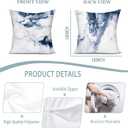 Blue and White Pillow Covers  Blue and White Decorative Throw Pillow Covers for Couch Sofa Living Room Bedroom 18x18 Inches Set of 2