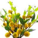 Artificial Lemon Fruit Flowers 5pcs, 24 inch Lifelike Handmade Lemon Green Plant, Artificial Plant, Simulated Flower, Artificial Fruit, Suitable for Home, Office, Festival, Flower Decoration