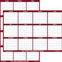 24" x 36" SwiftGlimpse 2027 Wall Calendar Erasable Large Wet & Dry Erase Laminated 12 Month Annual Yearly Wall Planner, Reversible, Horizontal/Vertical, Burgundy