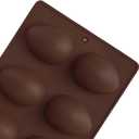 2Pcs 8-Cavity Silicone Easter Egg Molds, Egg Shaped Cake Pop Mold, Baking Supplies for Making Chocolate Jello Candy (Chocolate)