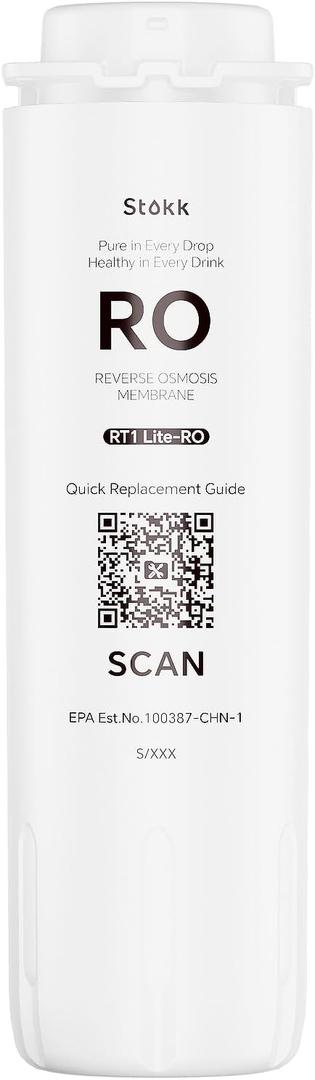 Stokk T1-Lite Countertop Reverse Osmosis System RO Replacement Filter(RT1 Lite-RO), Compatible with T1-Lite & E1 Series (NOT Compatible with T1), 1224 Month Lifespan